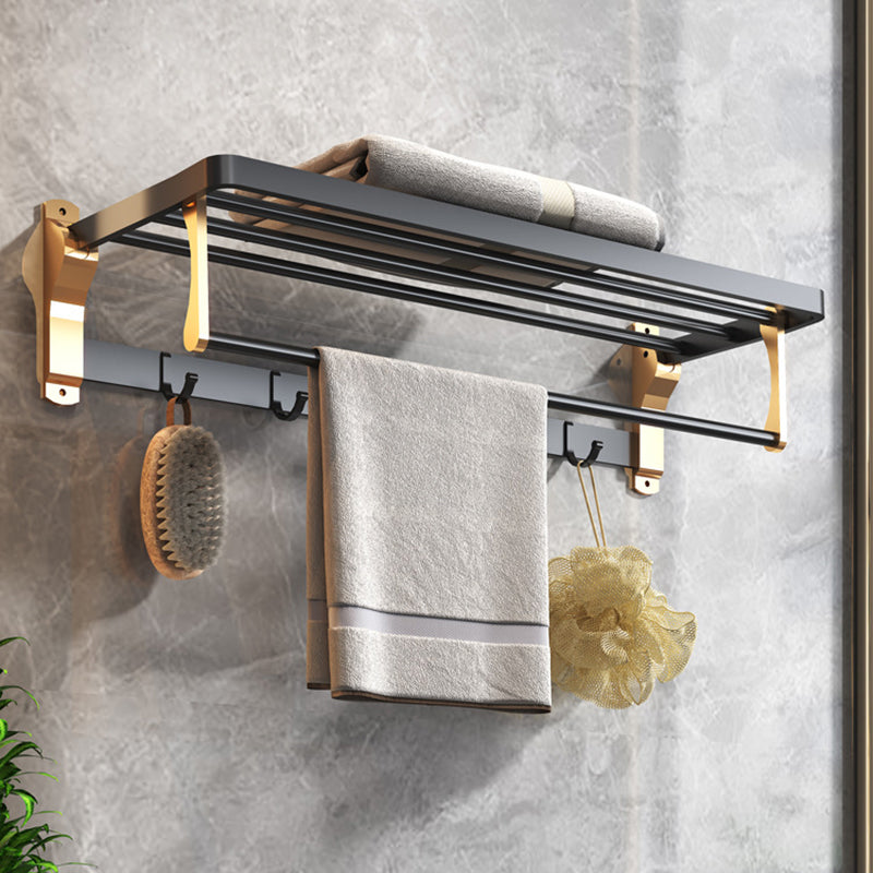 Black & Brass Bathroom Set Modern Style Bathroom Accessory As Individual Or As a Set Vertical Towel Rack (24"L) Clearhalo 'Bathroom Hardware Sets' 'Bathroom Hardware' 'Bathroom Remodel & Bathroom Fixtures' 'bathroom_hardware_sets' 'Home Improvement' 'home_improvement' 'home_improvement_bathroom_hardware_sets' 6763428