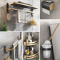 Black & Brass Bathroom Set Modern Style Bathroom Accessory As Individual Or As a Set Horizontal Bar 6-Piece Set Clearhalo 'Bathroom Hardware Sets' 'Bathroom Hardware' 'Bathroom Remodel & Bathroom Fixtures' 'bathroom_hardware_sets' 'Home Improvement' 'home_improvement' 'home_improvement_bathroom_hardware_sets' 6763442