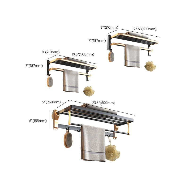 Black & Brass Bathroom Set Modern Style Bathroom Accessory As Individual Or As a Set Clearhalo 'Bathroom Hardware Sets' 'Bathroom Hardware' 'Bathroom Remodel & Bathroom Fixtures' 'bathroom_hardware_sets' 'Home Improvement' 'home_improvement' 'home_improvement_bathroom_hardware_sets' 6763444