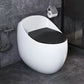 Modern Skirted One Piece Toilet Floor Mounted Flush Toilet with Toilet Seat Black White 16" Clearhalo 'Bathroom Remodel & Bathroom Fixtures' 'Home Improvement' 'home_improvement' 'home_improvement_toilets' 'Toilets & Bidets' 'Toilets' 6764836