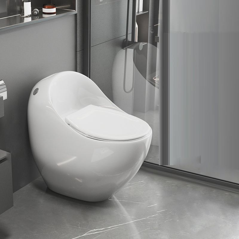 Modern Flush Toilet All-In-One Floor Mounted Porcelain Siphon Jet Toilet Bow White Clearhalo 'Bathroom Remodel & Bathroom Fixtures' 'Home Improvement' 'home_improvement' 'home_improvement_toilets' 'Toilets & Bidets' 'Toilets' 6764919