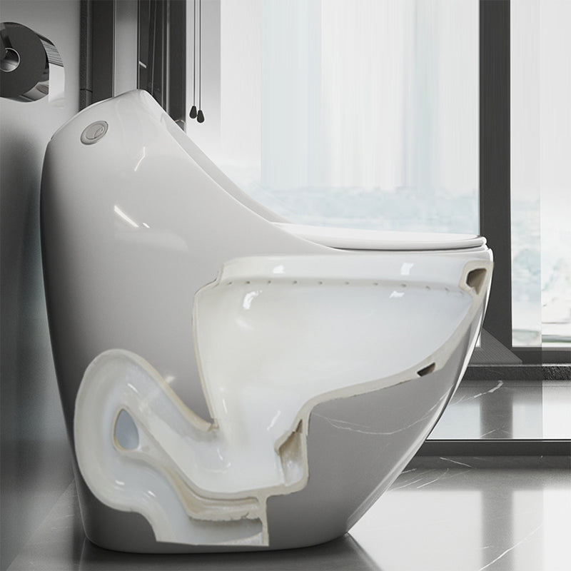 Modern Flush Toilet All-In-One Floor Mounted Porcelain Siphon Jet Toilet Bow Clearhalo 'Bathroom Remodel & Bathroom Fixtures' 'Home Improvement' 'home_improvement' 'home_improvement_toilets' 'Toilets & Bidets' 'Toilets' 6764921