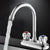 Circular 2-handle Bathroom Faucet Contemporary Brass Vessel Faucet Silver Supply Line Not Included Shut-off Valve Not Included Clearhalo 'Bathroom Remodel & Bathroom Fixtures' 'Bathroom Sink Faucets' 'Bathroom Sinks & Faucet Components' 'bathroom_sink_faucets' 'Home Improvement' 'home_improvement' 'home_improvement_bathroom_sink_faucets' 6771240