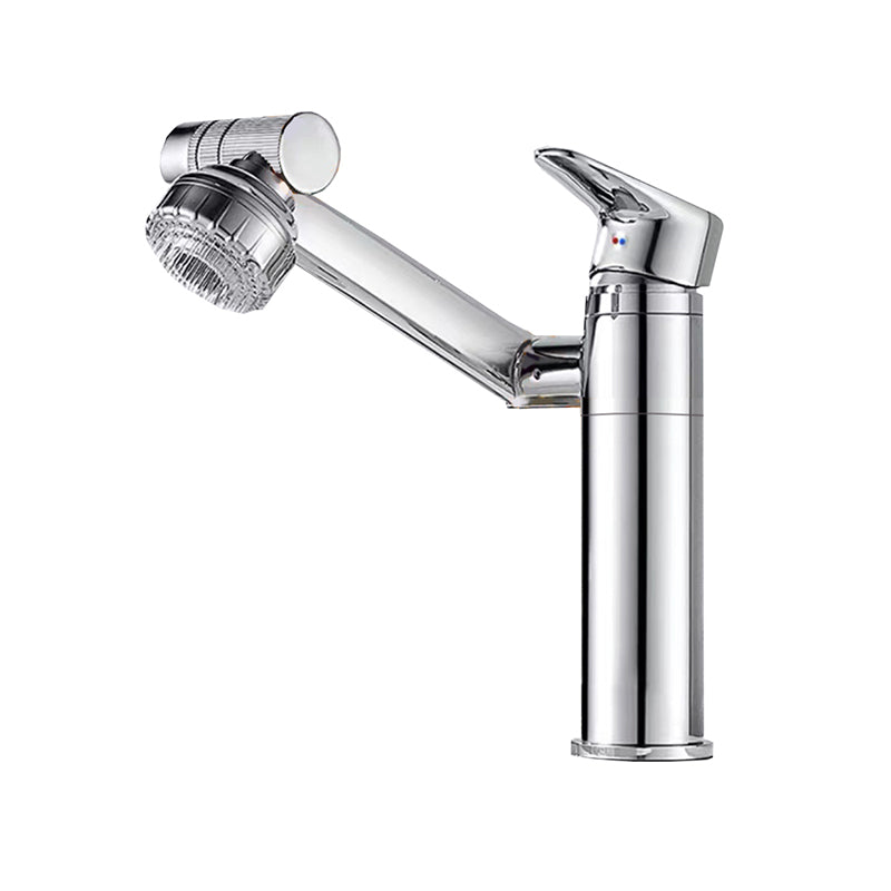 Vessel Sink Faucet Glam Style Single Lever Handle Faucet for Bathroom Argento Standard ( 6"-10" ) Clearhalo 'Bathroom Remodel & Bathroom Fixtures' 'Bathroom Sink Faucets' 'Bathroom Sinks & Faucet Components' 'bathroom_sink_faucets' 'Casa' 'Home Improvement' 'home_improvement' 'home_improvement_bathroom_sink_faucets' 6771280
