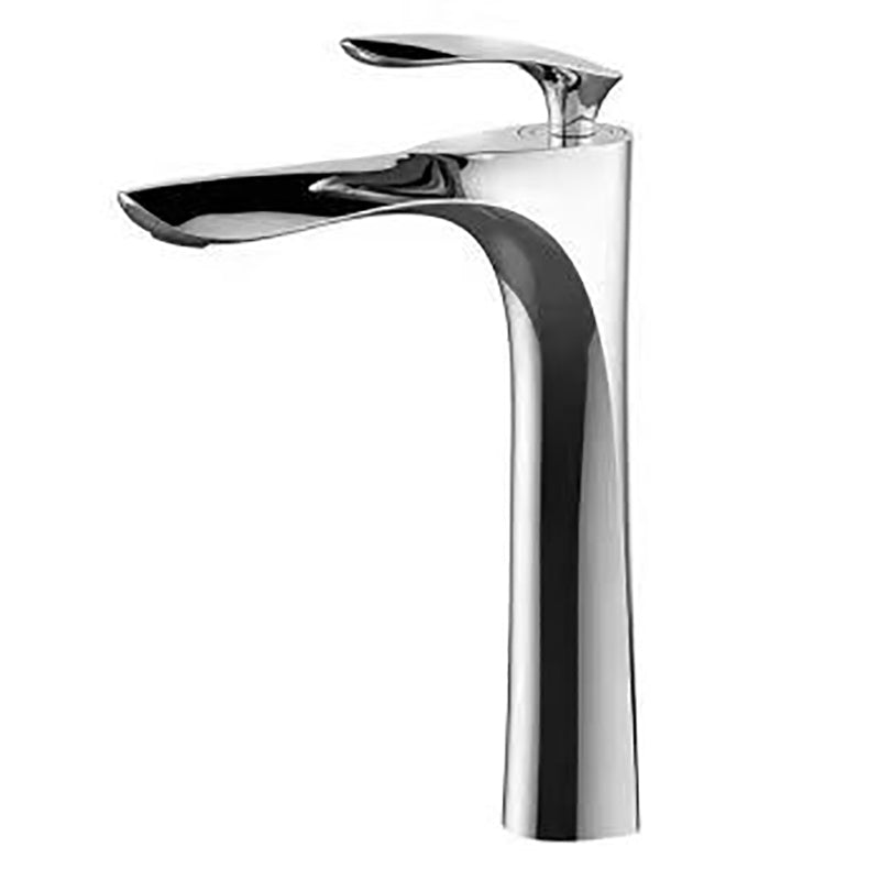 Glam Style Faucet One Lever Handle Vessel Sink Bathroom Faucet Silver 11.8" Clearhalo 'Bathroom Remodel & Bathroom Fixtures' 'Bathroom Sink Faucets' 'Bathroom Sinks & Faucet Components' 'bathroom_sink_faucets' 'Home Improvement' 'home_improvement' 'home_improvement_bathroom_sink_faucets' 6771312