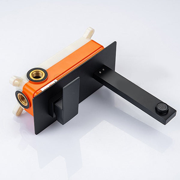 Contemporary Metal Sink Faucet Copper Wall Mounted Bathroom Faucet Clearhalo 'Bathroom Remodel & Bathroom Fixtures' 'Bathroom Sink Faucets' 'Bathroom Sinks & Faucet Components' 'bathroom_sink_faucets' 'Home Improvement' 'home_improvement' 'home_improvement_bathroom_sink_faucets' 6771380