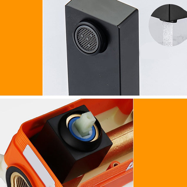 Contemporary Metal Sink Faucet Copper Wall Mounted Bathroom Faucet Clearhalo 'Bathroom Remodel & Bathroom Fixtures' 'Bathroom Sink Faucets' 'Bathroom Sinks & Faucet Components' 'bathroom_sink_faucets' 'Home Improvement' 'home_improvement' 'home_improvement_bathroom_sink_faucets' 6771382