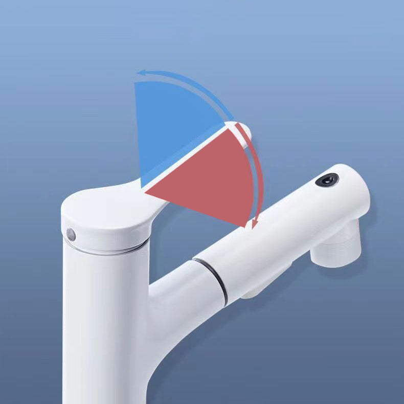 Modern Vessel Sink Faucet Copper 1-Handle Low Arc Retractable Vessel Faucet for Bathroom Clearhalo 'Bathroom Remodel & Bathroom Fixtures' 'Bathroom Sink Faucets' 'Bathroom Sinks & Faucet Components' 'bathroom_sink_faucets' 'Home Improvement' 'home_improvement' 'home_improvement_bathroom_sink_faucets' 6771396