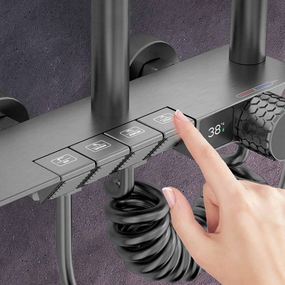 Shower Set Digital Display Simple Split Shower Set Bathroom Full Copper Booster Clearhalo 'Bathroom Remodel & Bathroom Fixtures' 'Home Improvement' 'home_improvement' 'home_improvement_shower_faucets' 'Shower Faucets & Systems' 'shower_faucets' 'Showers & Bathtubs Plumbing' 'Showers & Bathtubs' 6771458