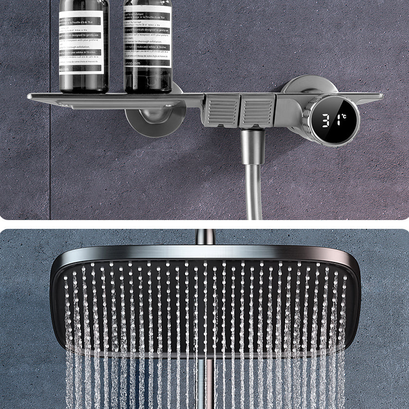 Shower Set Digital Display Simple Split Shower Set Bathroom Full Copper Booster Clearhalo 'Bathroom Remodel & Bathroom Fixtures' 'Home Improvement' 'home_improvement' 'home_improvement_shower_faucets' 'Shower Faucets & Systems' 'shower_faucets' 'Showers & Bathtubs Plumbing' 'Showers & Bathtubs' 6771459