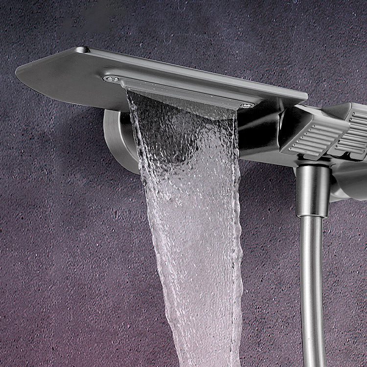 Shower Set Digital Display Simple Split Shower Set Bathroom Full Copper Booster Clearhalo 'Bathroom Remodel & Bathroom Fixtures' 'Home Improvement' 'home_improvement' 'home_improvement_shower_faucets' 'Shower Faucets & Systems' 'shower_faucets' 'Showers & Bathtubs Plumbing' 'Showers & Bathtubs' 6771461