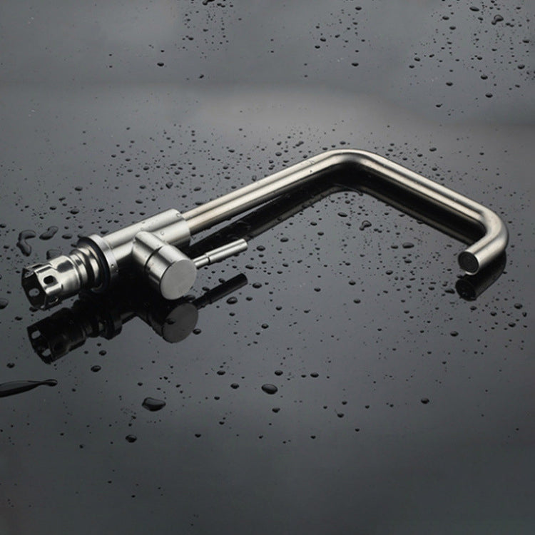 Traditional 1-Handle Faucets Stainless Steel Standard Kitchen Faucets Clearhalo 'Home Improvement' 'home_improvement' 'home_improvement_kitchen_faucets' 'Kitchen Faucets' 'Kitchen Remodel & Kitchen Fixtures' 'Kitchen Sinks & Faucet Components' 'kitchen_faucets' 6771532