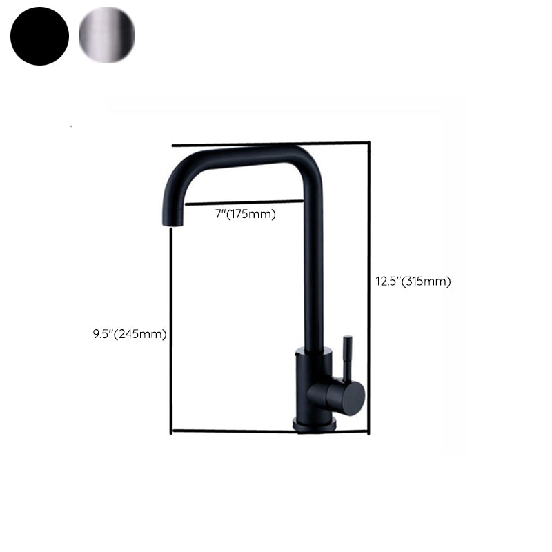 Traditional 1-Handle Faucets Stainless Steel Standard Kitchen Faucets Clearhalo 'Home Improvement' 'home_improvement' 'home_improvement_kitchen_faucets' 'Kitchen Faucets' 'Kitchen Remodel & Kitchen Fixtures' 'Kitchen Sinks & Faucet Components' 'kitchen_faucets' 6771533