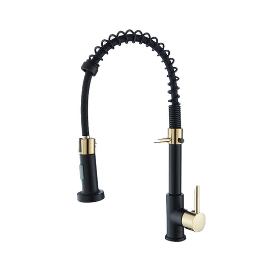 Modern Farmhouse Spring Spout One Lever Kitchen Faucet High Arch Water Filler Clearhalo 'Home Improvement' 'home_improvement' 'home_improvement_kitchen_faucets' 'Kitchen Faucets' 'Kitchen Remodel & Kitchen Fixtures' 'Kitchen Sinks & Faucet Components' 'kitchen_faucets' 6771540