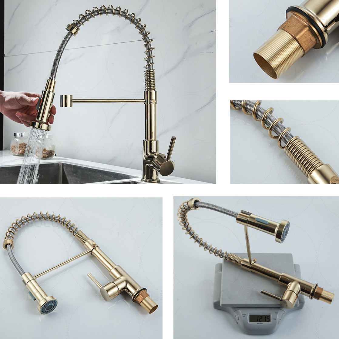 Modern Farmhouse Spring Spout One Lever Kitchen Faucet High Arch Water Filler Clearhalo 'Home Improvement' 'home_improvement' 'home_improvement_kitchen_faucets' 'Kitchen Faucets' 'Kitchen Remodel & Kitchen Fixtures' 'Kitchen Sinks & Faucet Components' 'kitchen_faucets' 6771541