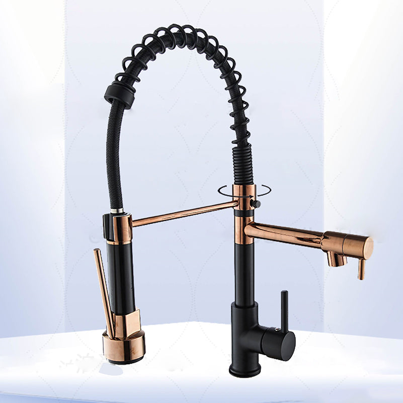 Modern Farmhouse Faucet Spring Spout Double Handles Kitchen Faucet High Arch Water Filler Clearhalo 'Home Improvement' 'home_improvement' 'home_improvement_kitchen_faucets' 'Kitchen Faucets' 'Kitchen Remodel & Kitchen Fixtures' 'Kitchen Sinks & Faucet Components' 'kitchen_faucets' 6771597