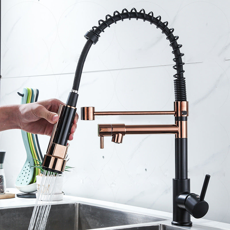 Modern Farmhouse Faucet Spring Spout Double Handles Kitchen Faucet High Arch Water Filler Clearhalo 'Home Improvement' 'home_improvement' 'home_improvement_kitchen_faucets' 'Kitchen Faucets' 'Kitchen Remodel & Kitchen Fixtures' 'Kitchen Sinks & Faucet Components' 'kitchen_faucets' 6771600