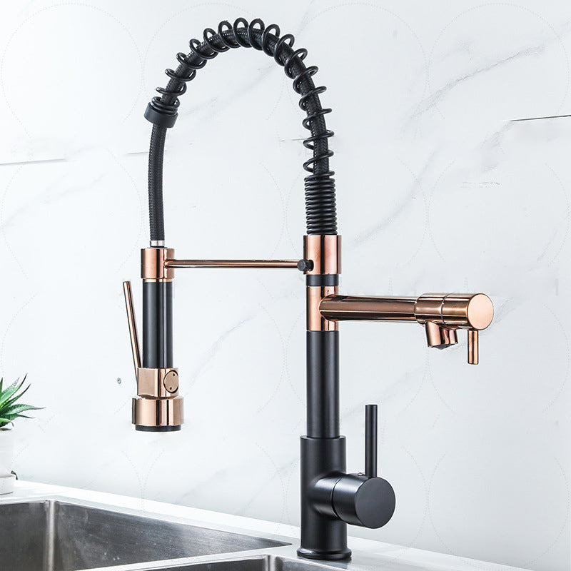 Modern Farmhouse Faucet Spring Spout Double Handles Kitchen Faucet High Arch Water Filler Clearhalo 'Home Improvement' 'home_improvement' 'home_improvement_kitchen_faucets' 'Kitchen Faucets' 'Kitchen Remodel & Kitchen Fixtures' 'Kitchen Sinks & Faucet Components' 'kitchen_faucets' 6771604