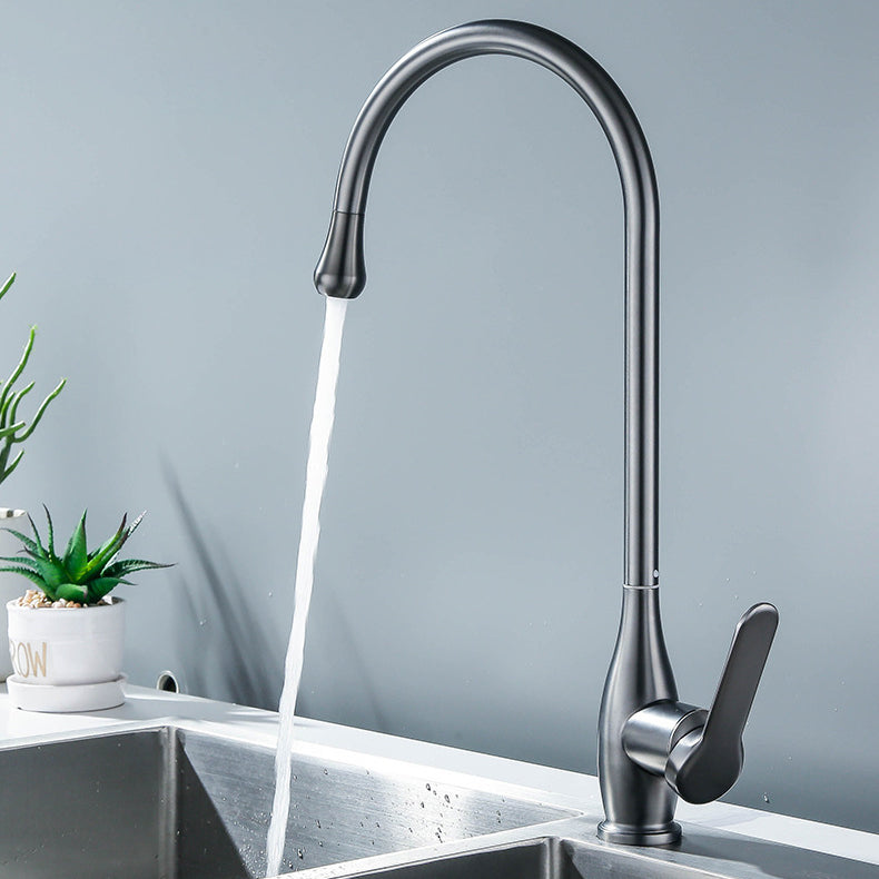 Modern 1-Handle Faucets with Water Dispenser Standard Kitchen Faucets Clearhalo 'Home Improvement' 'home_improvement' 'home_improvement_kitchen_faucets' 'Kitchen Faucets' 'Kitchen Remodel & Kitchen Fixtures' 'Kitchen Sinks & Faucet Components' 'kitchen_faucets' 6771626