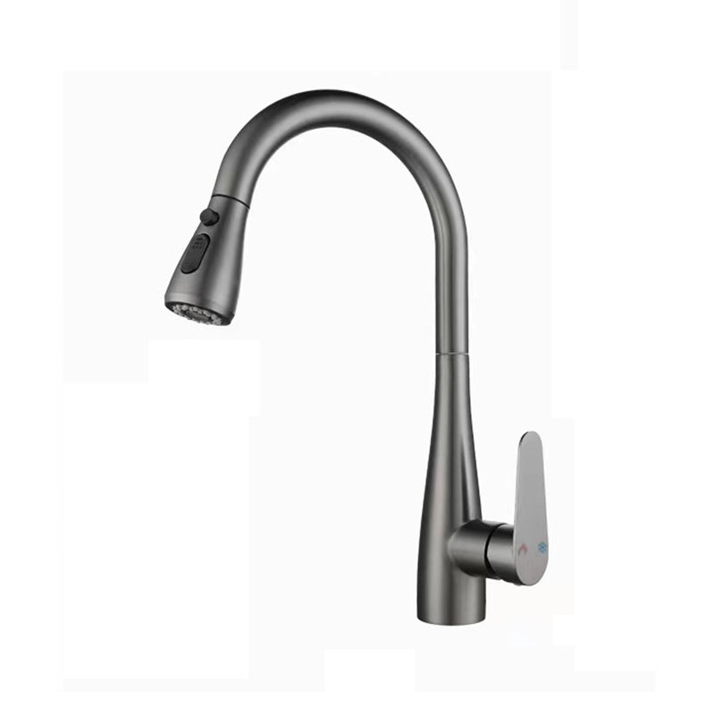 Pull down Kitchen Faucet Single Handle Faucet with Pull out Sprayer Clearhalo 'Home Improvement' 'home_improvement' 'home_improvement_kitchen_faucets' 'Kitchen Faucets' 'Kitchen Remodel & Kitchen Fixtures' 'Kitchen Sinks & Faucet Components' 'kitchen_faucets' 6771654
