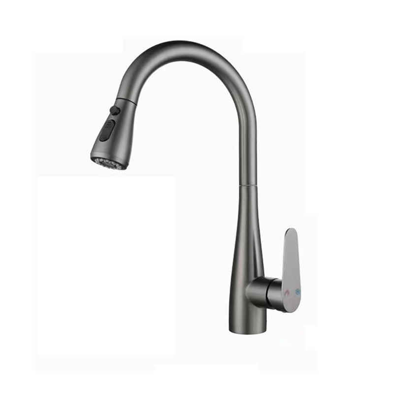 Pull down Kitchen Faucet Single Handle Faucet with Pull out Sprayer Clearhalo 'Home Improvement' 'home_improvement' 'home_improvement_kitchen_faucets' 'Kitchen Faucets' 'Kitchen Remodel & Kitchen Fixtures' 'Kitchen Sinks & Faucet Components' 'kitchen_faucets' 6771660