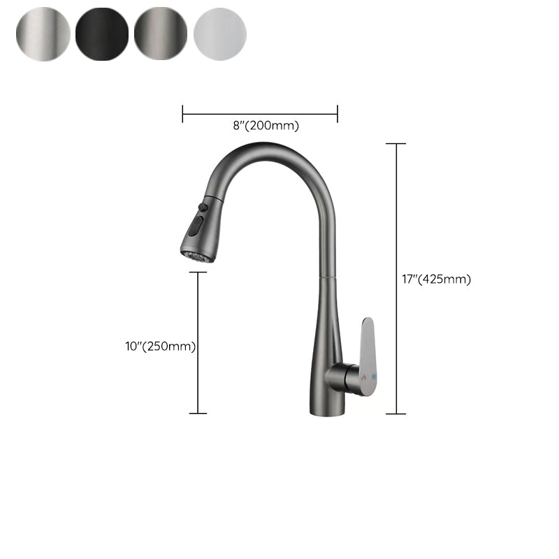 Pull down Kitchen Faucet Single Handle Faucet with Pull out Sprayer Clearhalo 'Home Improvement' 'home_improvement' 'home_improvement_kitchen_faucets' 'Kitchen Faucets' 'Kitchen Remodel & Kitchen Fixtures' 'Kitchen Sinks & Faucet Components' 'kitchen_faucets' 6771662