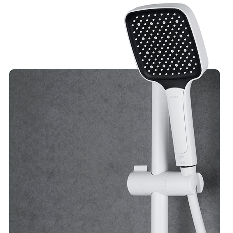 White Shower Set Digital Display Piano Keys Storage Shower Set Bathroom Clearhalo 'Bathroom Remodel & Bathroom Fixtures' 'Home Improvement' 'home_improvement' 'home_improvement_shower_faucets' 'Shower Faucets & Systems' 'shower_faucets' 'Showers & Bathtubs Plumbing' 'Showers & Bathtubs' 6771709