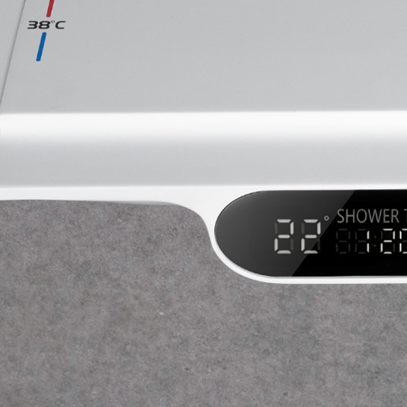 White Shower Set Digital Display Piano Keys Storage Shower Set Bathroom Clearhalo 'Bathroom Remodel & Bathroom Fixtures' 'Home Improvement' 'home_improvement' 'home_improvement_shower_faucets' 'Shower Faucets & Systems' 'shower_faucets' 'Showers & Bathtubs Plumbing' 'Showers & Bathtubs' 6771716