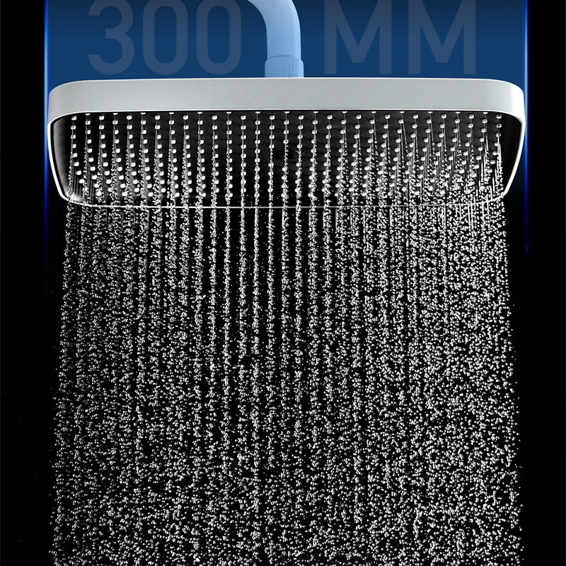 White Shower Set Digital Display Piano Keys Storage Shower Set Bathroom Clearhalo 'Bathroom Remodel & Bathroom Fixtures' 'Home Improvement' 'home_improvement' 'home_improvement_shower_faucets' 'Shower Faucets & Systems' 'shower_faucets' 'Showers & Bathtubs Plumbing' 'Showers & Bathtubs' 6771718