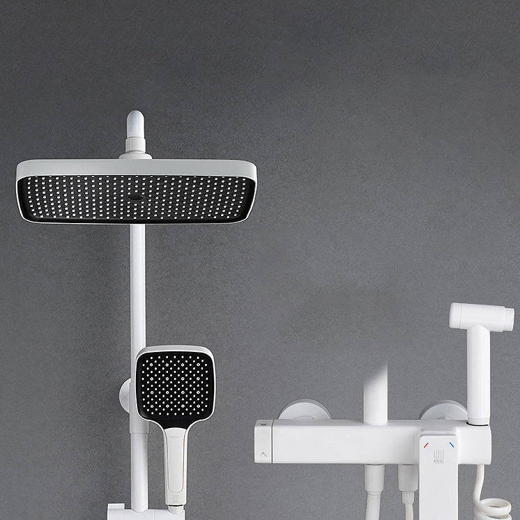 White Thermostatic Shower Set Bathroom Shower All Copper Household Clearhalo 'Bathroom Remodel & Bathroom Fixtures' 'Home Improvement' 'home_improvement' 'home_improvement_shower_faucets' 'Shower Faucets & Systems' 'shower_faucets' 'Showers & Bathtubs Plumbing' 'Showers & Bathtubs' 6771727