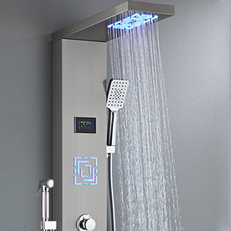Shower Shower Set Digital Display Temperature Control Shower Wall Mounted Clearhalo 'Bathroom Remodel & Bathroom Fixtures' 'Home Improvement' 'home_improvement' 'home_improvement_shower_faucets' 'Shower Faucets & Systems' 'shower_faucets' 'Showers & Bathtubs Plumbing' 'Showers & Bathtubs' 6771803