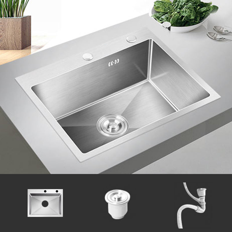 Classic Style Kitchen Sink Drop-In Stainless Steel Corrosion Resistant Kitchen Sink 18"L x 16"W x 9"H Sink Only None Clearhalo 'Home Improvement' 'home_improvement' 'home_improvement_kitchen_sinks' 'Kitchen Remodel & Kitchen Fixtures' 'Kitchen Sinks & Faucet Components' 'Kitchen Sinks' 'kitchen_sinks' 6771921