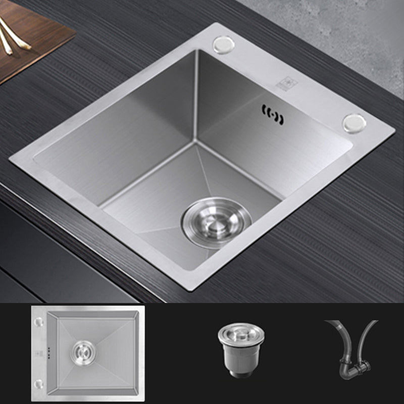 Contemporary Style Kitchen Sink Stainless Steel Rectangle Kitchen Sink 13"L x 13"W x 9"H Sink Only None Clearhalo 'Home Improvement' 'home_improvement' 'home_improvement_kitchen_sinks' 'Kitchen Remodel & Kitchen Fixtures' 'Kitchen Sinks & Faucet Components' 'Kitchen Sinks' 'kitchen_sinks' 6771945
