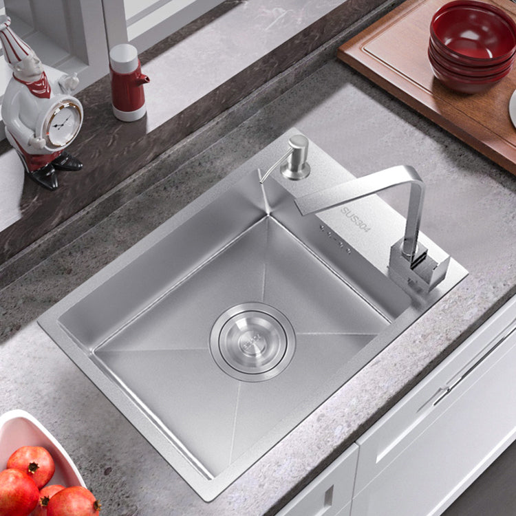 Contemporary Style Kitchen Sink Stainless Steel Rectangle Kitchen Sink Clearhalo 'Home Improvement' 'home_improvement' 'home_improvement_kitchen_sinks' 'Kitchen Remodel & Kitchen Fixtures' 'Kitchen Sinks & Faucet Components' 'Kitchen Sinks' 'kitchen_sinks' 6771950