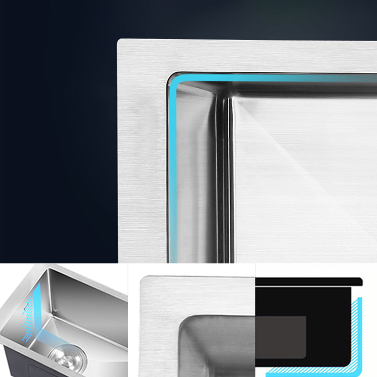Contemporary Style Kitchen Sink Stainless Steel Rectangle Kitchen Sink Clearhalo 'Home Improvement' 'home_improvement' 'home_improvement_kitchen_sinks' 'Kitchen Remodel & Kitchen Fixtures' 'Kitchen Sinks & Faucet Components' 'Kitchen Sinks' 'kitchen_sinks' 6771956