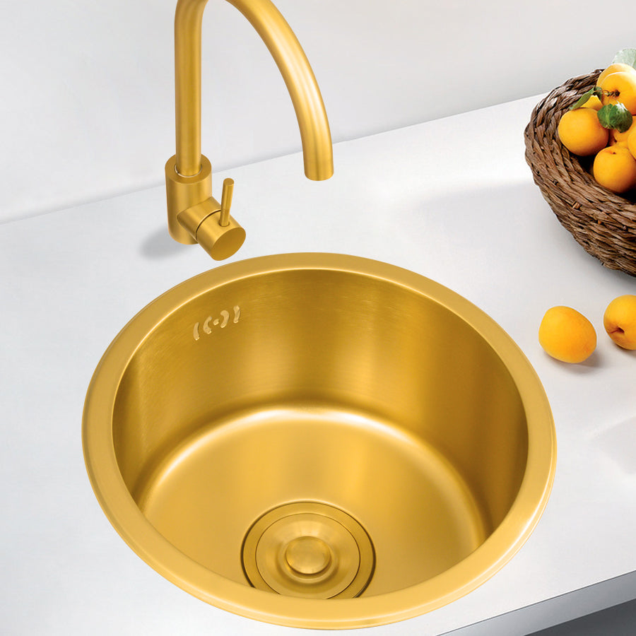Single Bowl Kitchen Sink Stainless Steel Kitchen Sink with Round Shape Clearhalo 'Home Improvement' 'home_improvement' 'home_improvement_kitchen_sinks' 'Kitchen Remodel & Kitchen Fixtures' 'Kitchen Sinks & Faucet Components' 'Kitchen Sinks' 'kitchen_sinks' 6771969
