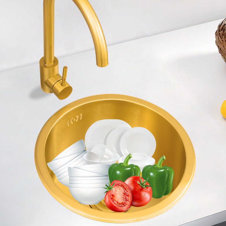 Single Bowl Kitchen Sink Stainless Steel Kitchen Sink with Round Shape Clearhalo 'Home Improvement' 'home_improvement' 'home_improvement_kitchen_sinks' 'Kitchen Remodel & Kitchen Fixtures' 'Kitchen Sinks & Faucet Components' 'Kitchen Sinks' 'kitchen_sinks' 6771971