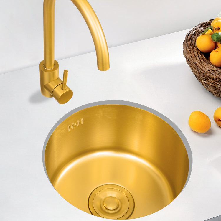 Single Bowl Kitchen Sink Stainless Steel Kitchen Sink with Round Shape Clearhalo 'Home Improvement' 'home_improvement' 'home_improvement_kitchen_sinks' 'Kitchen Remodel & Kitchen Fixtures' 'Kitchen Sinks & Faucet Components' 'Kitchen Sinks' 'kitchen_sinks' 6771974