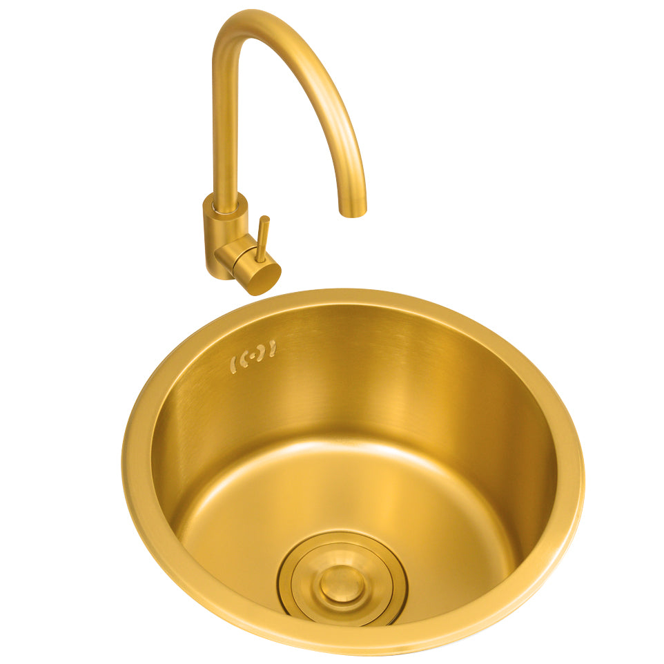 Single Bowl Kitchen Sink Stainless Steel Kitchen Sink with Round Shape Clearhalo 'Home Improvement' 'home_improvement' 'home_improvement_kitchen_sinks' 'Kitchen Remodel & Kitchen Fixtures' 'Kitchen Sinks & Faucet Components' 'Kitchen Sinks' 'kitchen_sinks' 6771978