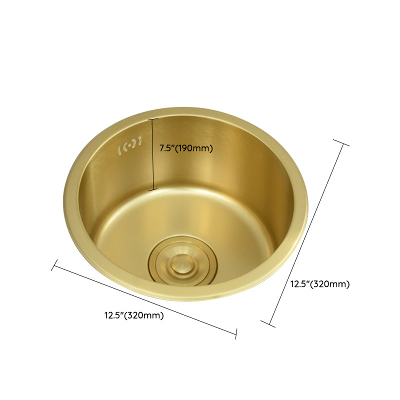Single Bowl Kitchen Sink Stainless Steel Kitchen Sink with Round Shape Clearhalo 'Home Improvement' 'home_improvement' 'home_improvement_kitchen_sinks' 'Kitchen Remodel & Kitchen Fixtures' 'Kitchen Sinks & Faucet Components' 'Kitchen Sinks' 'kitchen_sinks' 6771992