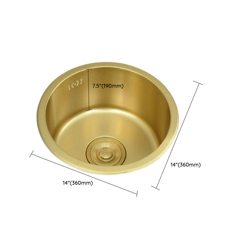 Single Bowl Kitchen Sink Stainless Steel Kitchen Sink with Round Shape Clearhalo 'Home Improvement' 'home_improvement' 'home_improvement_kitchen_sinks' 'Kitchen Remodel & Kitchen Fixtures' 'Kitchen Sinks & Faucet Components' 'Kitchen Sinks' 'kitchen_sinks' 6771993