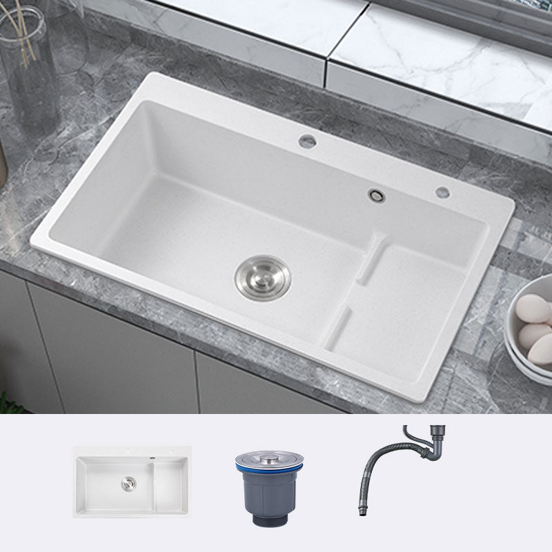 Contemporary Style Kitchen Sink Quartz Kitchen Sink in White Sink Only None Clearhalo 'Home Improvement' 'home_improvement' 'home_improvement_kitchen_sinks' 'Kitchen Remodel & Kitchen Fixtures' 'Kitchen Sinks & Faucet Components' 'Kitchen Sinks' 'kitchen_sinks' 6772055