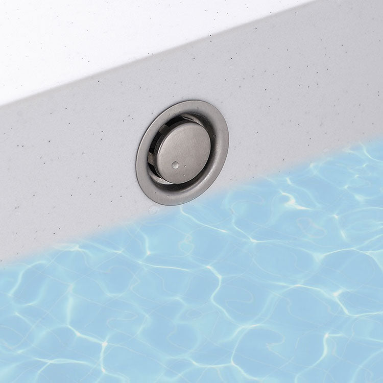 Contemporary Style Kitchen Sink Quartz Kitchen Sink in White Clearhalo 'Home Improvement' 'home_improvement' 'home_improvement_kitchen_sinks' 'Kitchen Remodel & Kitchen Fixtures' 'Kitchen Sinks & Faucet Components' 'Kitchen Sinks' 'kitchen_sinks' 6772071