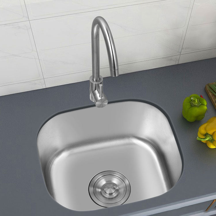 Contemporary Style Kitchen Sink Stainless Steel Undermount Kitchen Sink 15"L x 13"W x 8"H Sink with Faucet Single Cooling Tap Clearhalo 'Home Improvement' 'home_improvement' 'home_improvement_kitchen_sinks' 'Kitchen Remodel & Kitchen Fixtures' 'Kitchen Sinks & Faucet Components' 'Kitchen Sinks' 'kitchen_sinks' 6772079