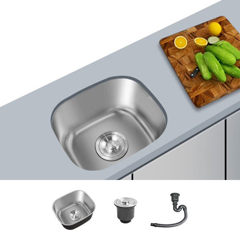 Contemporary Style Kitchen Sink Stainless Steel Undermount Kitchen Sink 13"L x 11"W x 8"H Sink Only None Clearhalo 'Home Improvement' 'home_improvement' 'home_improvement_kitchen_sinks' 'Kitchen Remodel & Kitchen Fixtures' 'Kitchen Sinks & Faucet Components' 'Kitchen Sinks' 'kitchen_sinks' 6772080