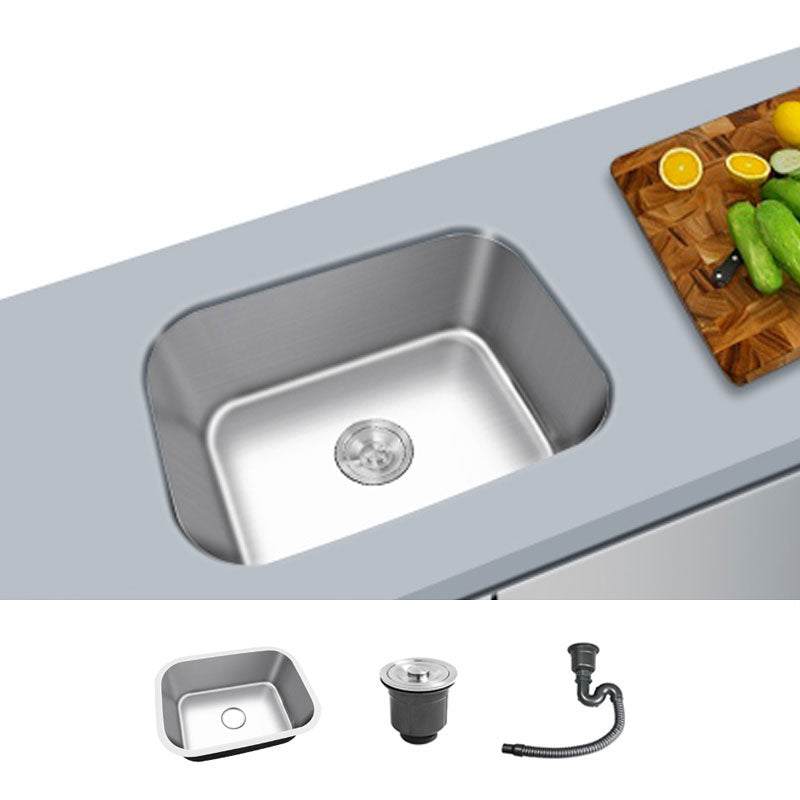 Contemporary Style Kitchen Sink Stainless Steel Undermount Kitchen Sink 22"L x 17"W x 8"H Sink Only None Clearhalo 'Home Improvement' 'home_improvement' 'home_improvement_kitchen_sinks' 'Kitchen Remodel & Kitchen Fixtures' 'Kitchen Sinks & Faucet Components' 'Kitchen Sinks' 'kitchen_sinks' 6772108