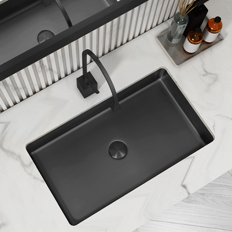 Modern Bathroom Sink Rectangular Metal Drop-in Bathroom Sink with Pop-Up Drain Clearhalo 'Bathroom Remodel & Bathroom Fixtures' 'Bathroom Sinks & Faucet Components' 'Bathroom Sinks' 'bathroom_sink' 'Home Improvement' 'home_improvement' 'home_improvement_bathroom_sink' 6772223