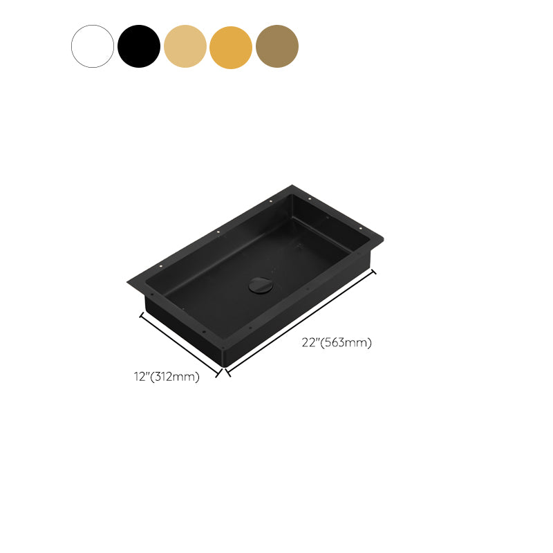 Modern Bathroom Sink Rectangular Metal Drop-in Bathroom Sink with Pop-Up Drain Clearhalo 'Bathroom Remodel & Bathroom Fixtures' 'Bathroom Sinks & Faucet Components' 'Bathroom Sinks' 'bathroom_sink' 'Home Improvement' 'home_improvement' 'home_improvement_bathroom_sink' 6772232