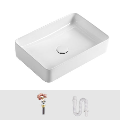 White Bathroom Sink Ceramic Rectangular Bathroom Sink with Faucet None Sink Clearhalo 'Bathroom Remodel & Bathroom Fixtures' 'Bathroom Sinks & Faucet Components' 'Bathroom Sinks' 'bathroom_sink' 'Home Improvement' 'home_improvement' 'home_improvement_bathroom_sink' 6772234