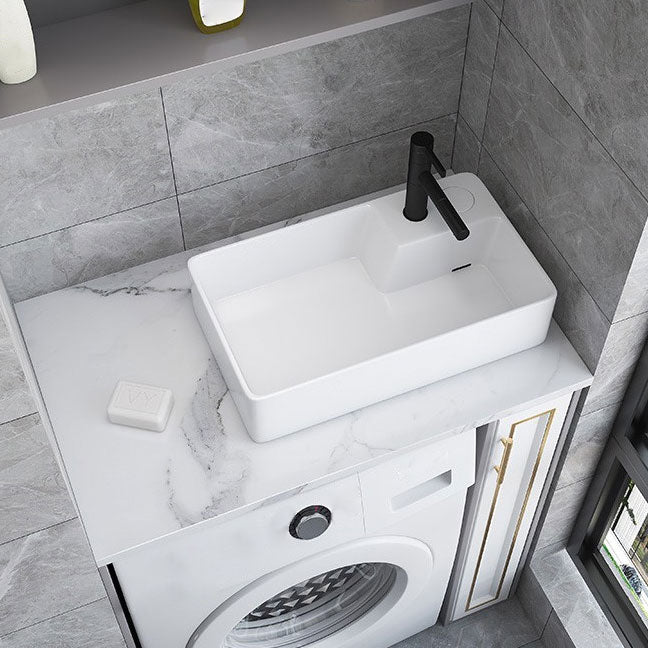 Modern Bathroom Sink White Ceramic Rectangular Bathroom Vessel Sink Clearhalo 'Bathroom Remodel & Bathroom Fixtures' 'Bathroom Sinks & Faucet Components' 'Bathroom Sinks' 'bathroom_sink' 'Home Improvement' 'home_improvement' 'home_improvement_bathroom_sink' 6772326